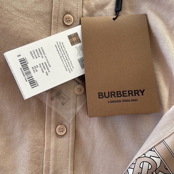 𝅺NWT Burberry Monogram Print Scarf Detail Wool Cardigan Size X-Small - Picture 9 of 9